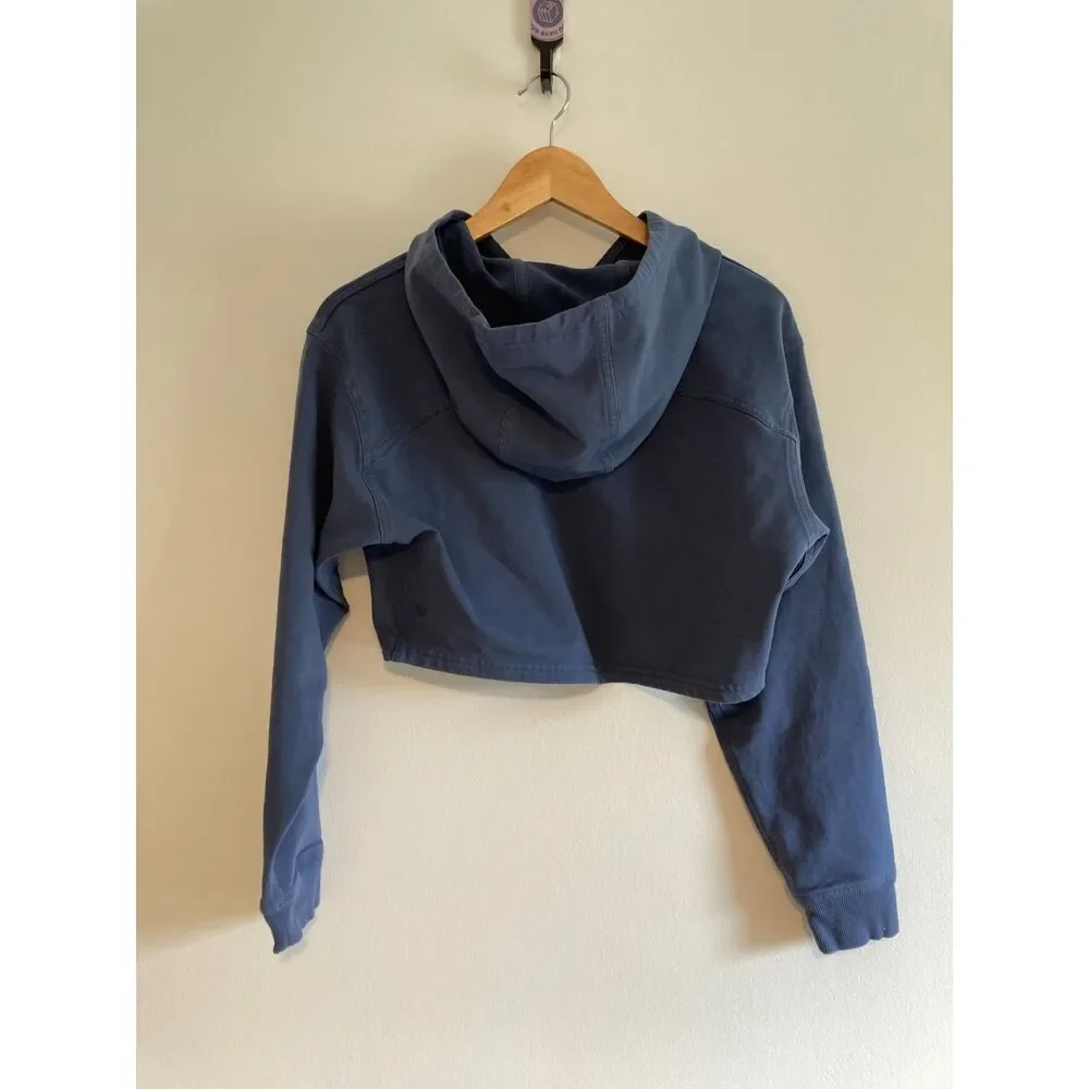 Lululemon All Yours Cropped Hoodie in Ink Blue Size 4
